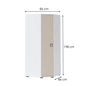 Obrazek Szafa narożna 3D3S Kiki GUG-BE/KI-01 white/sand