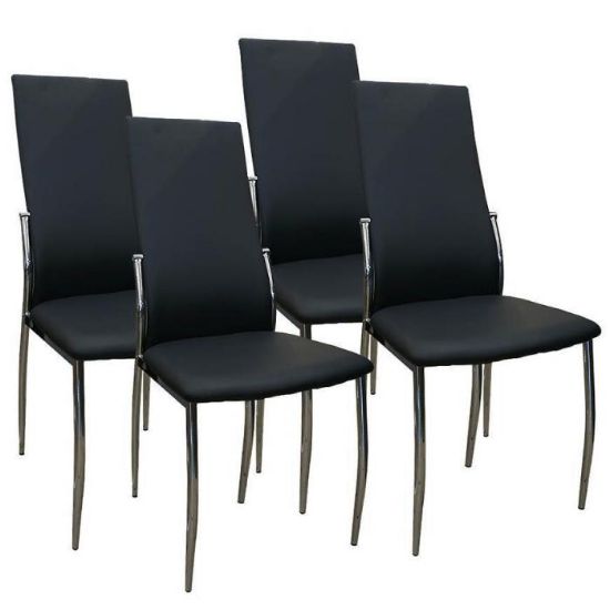 Obrazek Zestaw 4 Krzeseł Sawanna Czarne Tm-0066-Bl