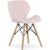Obrazek Zestaw 4 Krzeseł Lago aksamit róż/ nogi drewno 4911