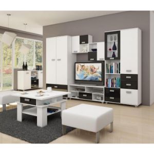 Obrazek Biurko Solo (czarny/biały połysk)