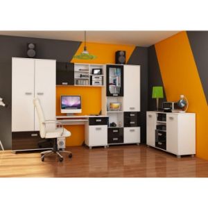 Obrazek Biurko Solo (czarny/biały połysk)