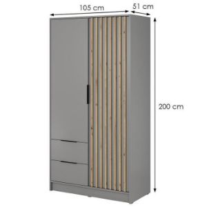 Obrazek Szafa Nelly 2d Szary/Lamela Artisan