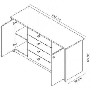 Obrazek Komoda Finezja F6 duża sonoma czekoladowa