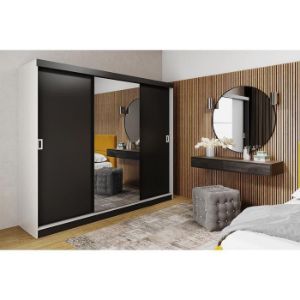 Obrazek Szafa Retro 200 1L biała / front czarny