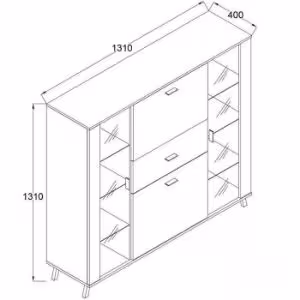 Obrazek Witryna 3 John dąb lefkas/czarny