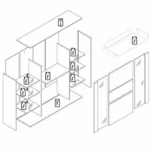 Obrazek Witryna 3 John dąb lefkas/czarny
