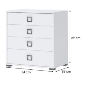 Obrazek Komoda Kiki F4-BE/KI-15 white/white 
