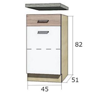 Obrazek Szafka kuchenna Econo 3D Sonoma/Biały/San Remo