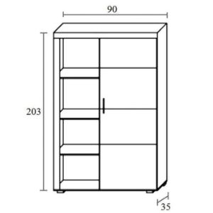 Obrazek Szafa + półki 2 Samba śliwa/grafit