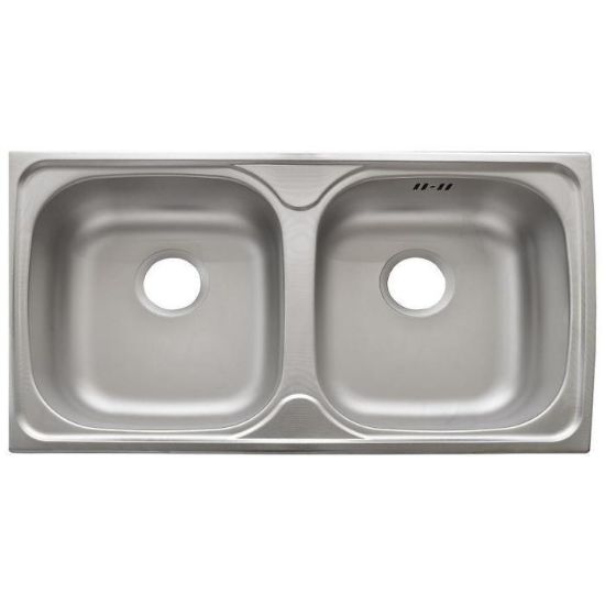 Obrazek Zlewozmywak stalowy dwukomorowy Classic EC189d LEN plus Syfon