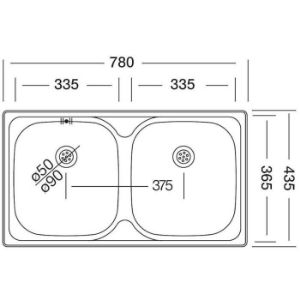 Obrazek Zlewozmywak stalowy dwukomorowy Classic EC189d LEN plus Syfon
