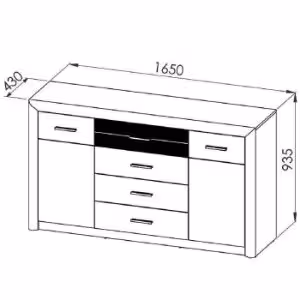Obrazek Komoda 165 Castel 08 Sonoma/Trufla Komoda 165 Castel 08 Sonoma/Trufla