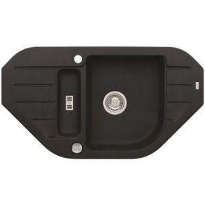 Obrazek Zlewozmywak granitowy dwukomorowy Niagara 60 czarny 