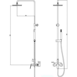 Obrazek Xena system natryskowy z deszczownicą z baterią mechaniczną