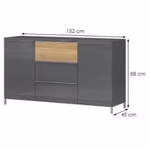 Obrazek Komoda 2d3s Onyx k23/on pacific walnut/anthracit