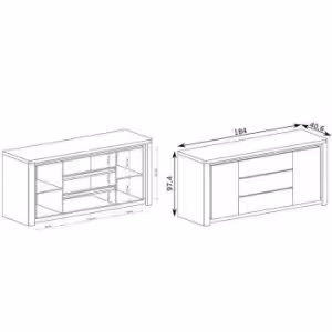 Obrazek Komoda Livinio L8 Ribbeck/biały połysk