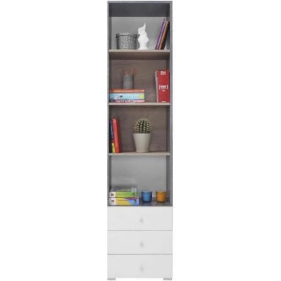 Obrazek Regał Sigma 45 SI7 beton/biały/dąb