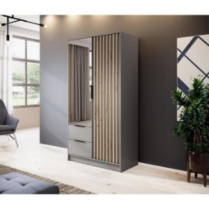 Obrazek Szafa Nelly 2d Lustro Szary/Lamela Artisan