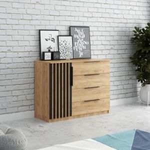 Obrazek Komoda Sorento II 120 craft złoty/czarny