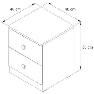 Obrazek Szafka Nocna Nero 09 Biały Połysk