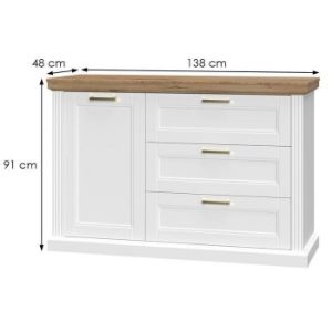 Obrazek Komoda 1d3s Tara k13/ta white/pacific walnut