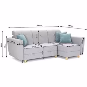 Obrazek Narożnik Grey Enzo 162+154 drewno naturalne prawostronny