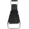 Obrazek Leżak plażowy z daszkiem czarny