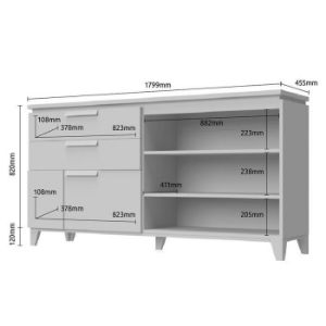 Obrazek Komoda Brio K23 pacific walnut/crystal white