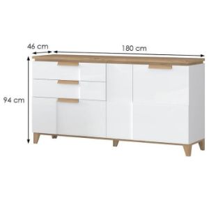 Obrazek Komoda Brio K23 pacific walnut/crystal white