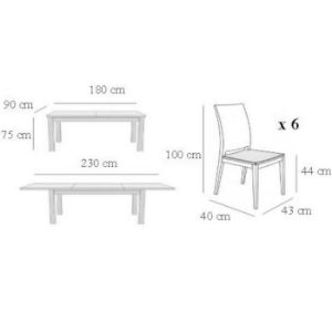 Obrazek Zestaw stół i krzesła Amelia 1+6 ST637 VI KR636 BR2432 SZ.9003 cayenne15