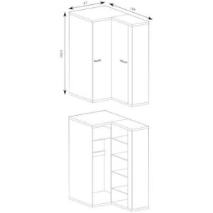 Obrazek Szafa narożna Natural N-14 kratka Ribbeck