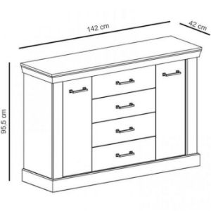 Obrazek Komoda Antica A-1 2D4S kraft złoty