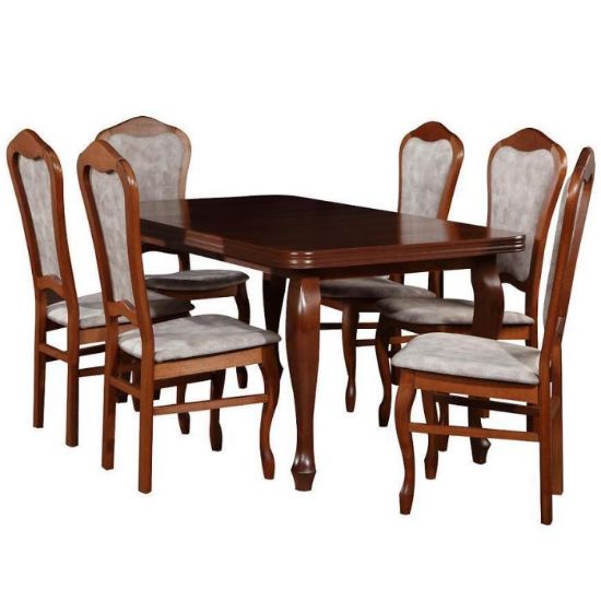 Obrazek Zestaw stół i krzesła Kasandra 1+6 st16 160x90+40 +W35 jasny orzech