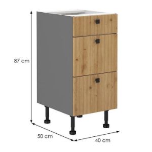 Obrazek Szafka kuchenna AVA dąb artisan/antracyt 40d 3s bb