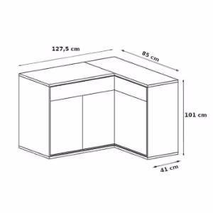 Obrazek Komoda Narożna Deska M15 Mediolan Natural Hikora