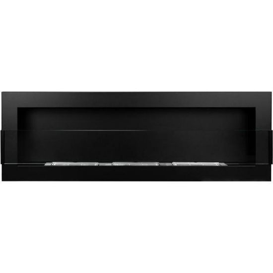 Obrazek Biokominek 1200x400 z szybą czarny strukturalny