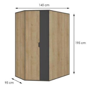 Obrazek Szafa Nano Na1 Dąb Riviera/Grafit