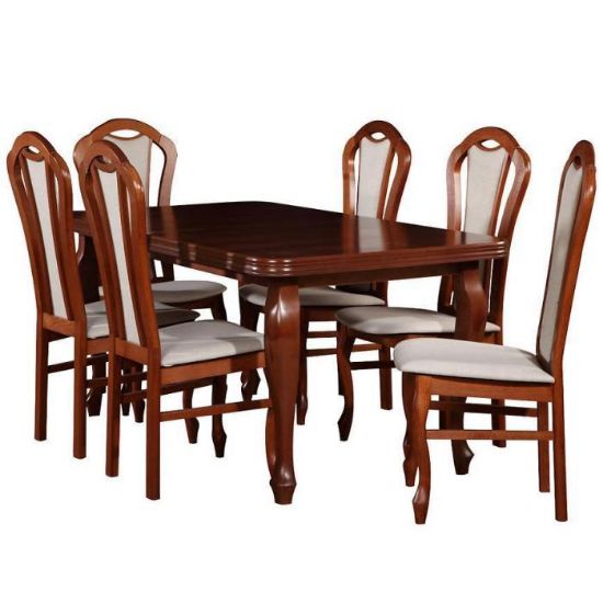 Obrazek Zestaw stół i krzesła Demeter 1+6 jasny orzech