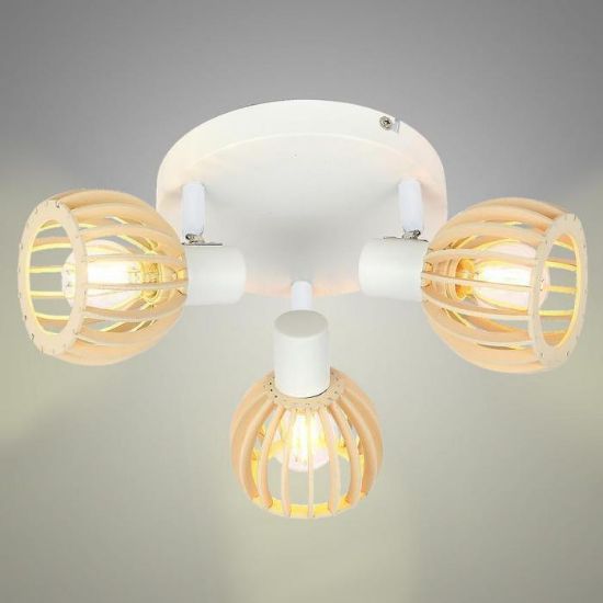 Obrazek Lampa Atarri 98-68118 Biały/drewno PL3