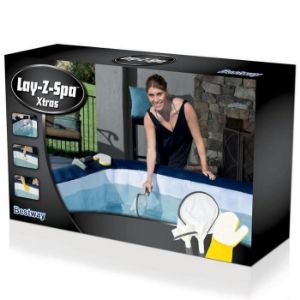 Obrazek Zestaw czyszczący do basenów SPA: rękawica, siatka, szczotka 58421