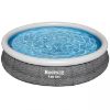 Obrazek Basen rozporowy szary rattan 3,66x0,76 z pompą 57445