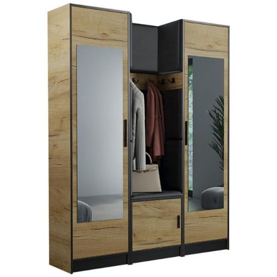 Obrazek Garderoba Roj 12 craft + Madryt 1100 ekoskóra czarna