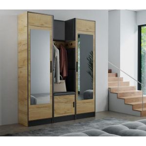 Obrazek Garderoba Roj 12 craft + Madryt 1100 ekoskóra czarna