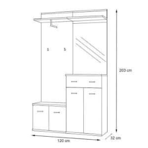 Obrazek Garderoba Armario II + poduszka sonoma
