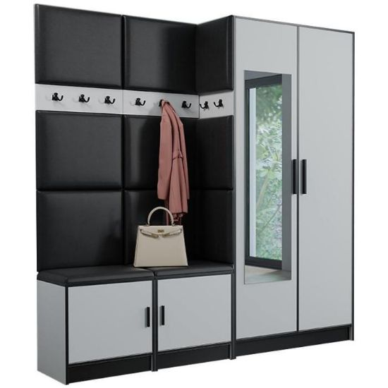 Obrazek Garderoba Roj 21 biała + Madryt 1100 ekoskóra czarna