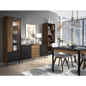 Obrazek Komoda RTV Prestigo P8 3D Orzech War/San Seb/Czarny Mat