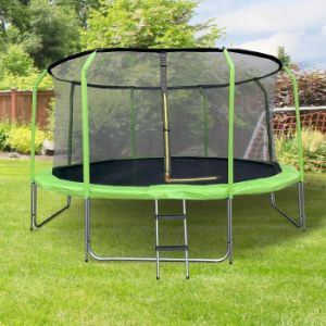 Obrazek Trampolina Comfort z drabinką 244cm zielona