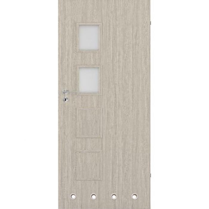 Drzwi wewnętrzne Dallas 2x4 80 P wiąz skandynawski / WC + tuleje wentylacyjne