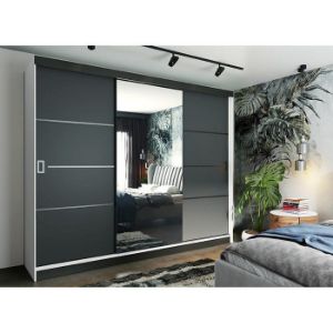 Obrazek Szafa Retro 200 4L biała/ front grafit