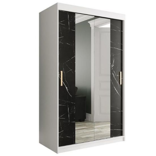 Obrazek Szafa Marmur T1 120 Biały/Marmur Czarny